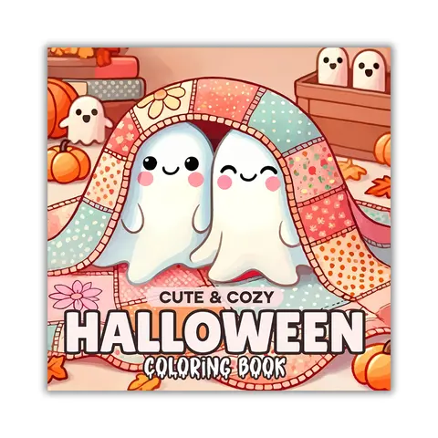 Halloween Coloring Book - Trade Paperback, 50 Adorable & Spooky Designs, Marker-Shade Ready, Bold Easy Outlines, 8.5x8.5 in, Cozy Hygge Style, Autumn Vibe, Fun, for Kids (Coloring Books for Relaxation & Creativity)