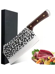 Cleaver Knife, Meat Cleaver 7CR17Mov High Carbon Stainless Steel Butcher Knife with Ergonomic Full Tang Wood Handle, Ultra Sharp, Useful Kitchen Knife for Home and Restaurant