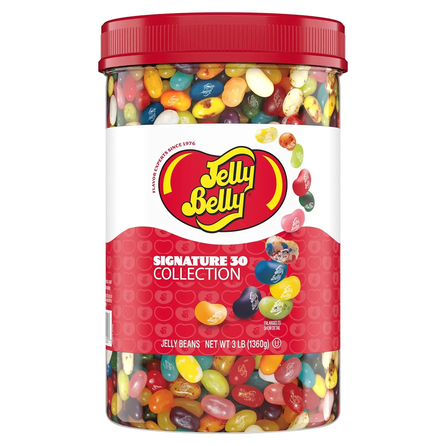 Jelly Belly Signature 30 Jelly Bean Collection - 3 Pound (48 Ounces) Tub - Genuine Official Straight from the Source | Assorted gourmet flavors in resealable container. Perfect for parties, gifts candy buffets. Kosher certified gluten-free.