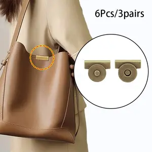 6pcs Metal Magnetic Buckles, Bag Closure Clips, Detachable Strong Magnet Hooks, Seamless Handbag and Clothing Fasteners, No Sewing Required, Handbag Accessory