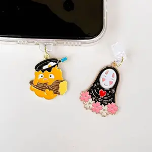 Cute Anime Metal Phone Charms Dust Stopper - Adorable Character Designs for Phone Accessories