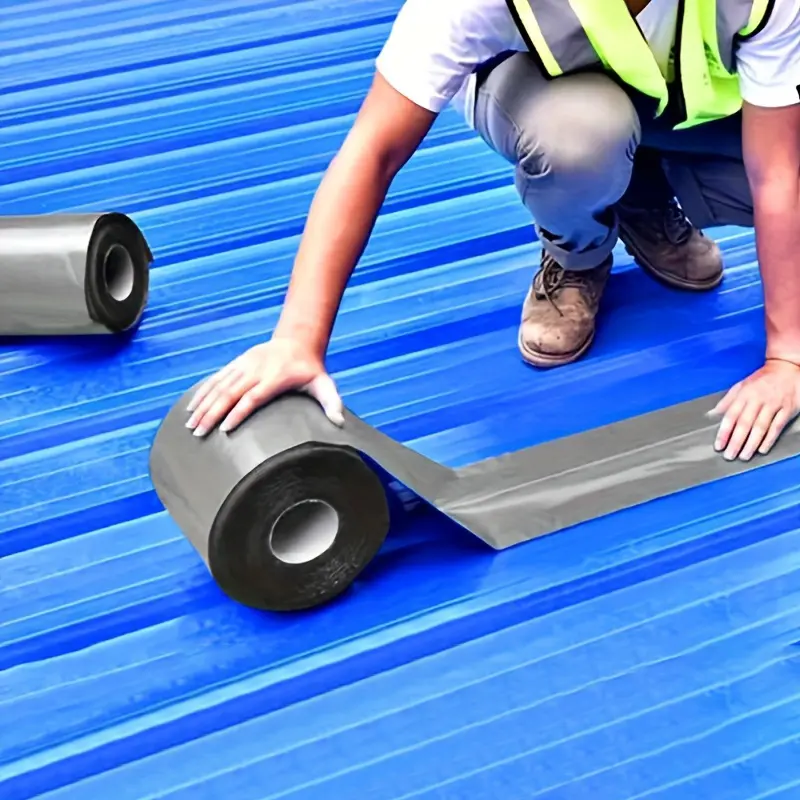 Self-Adhesive Waterproof Tape 10cm X 10m, High Bond, Strong Adhesive, Long Lasting Adhesive, Cuttable, Outdoor Roof and Container Use, Rust Proof, Corrosion Resistant, Leakproof
