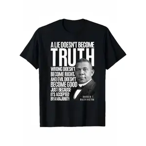 Summer T Shirts Vintage Booker T Washington Quote 100% Cotton Made in USA