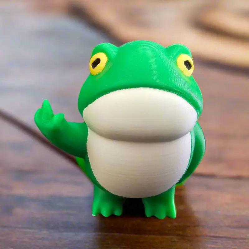 VECTORDESIGNSARIZONA Handmade 3D Printed Disgruntled Sarcastic Frog Figurine - Gothy Cheeky Whimsical Decorative Accent, Quirky Unique Cool Adult Comedy Gag Gift, Shelf Bathroom Bedroom Dressers Decor