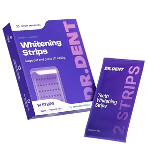 DRDENT Purple Teeth Whitening Strips - Professional V34 Color Corrector - 21 Days to a Brighter Smile - Enamel Safe & Pain-Free - 42 Strips
