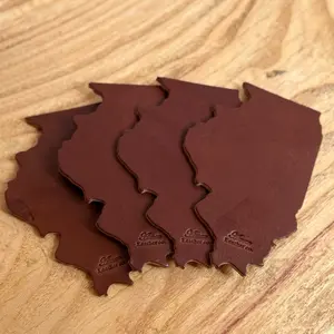 Illinois shape leather coasters