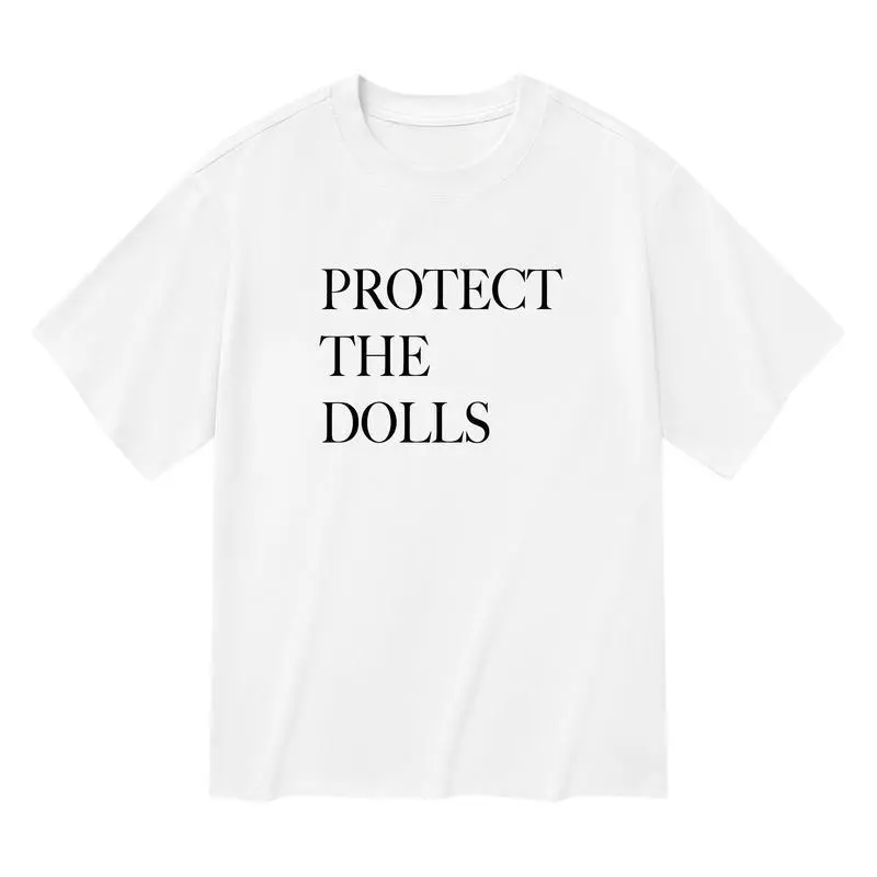 [100% Cotton] 180gsm Lightweight Breathable Unisex T-shirt Protect the Dolls T-Shirt – Feminist Graphic Tee, Empowerment Message Shirt, Unisex Casual Streetwear Top