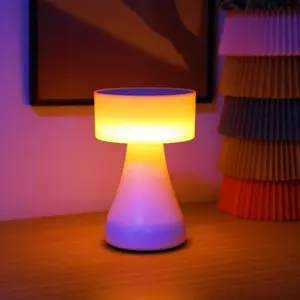 Modern Creative Mini LED Mushroom Table Lamp, USB Rechargeable Touch Three-Color Light, Adjustable Brightness, Portable for Home Office Outdoor Use