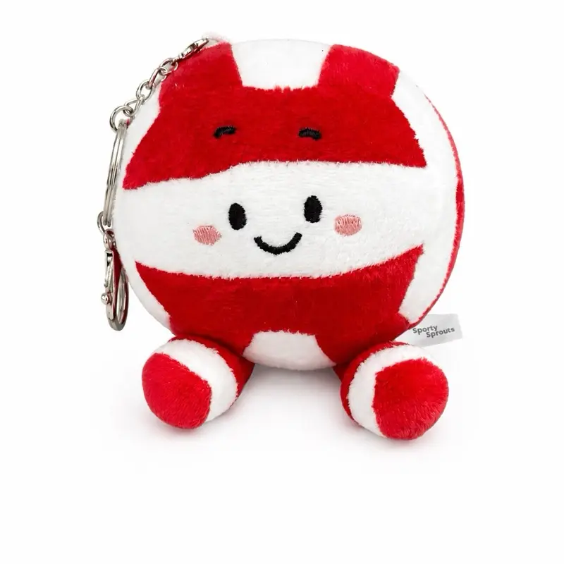 Red & White Plush Volleyball Bag Charm