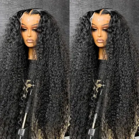13x4 Kinky Curly Lace Front Wigs Human Hair For Women Brazilian Deep Wave Lace Frontal Human Hair Wig Water Curly Wig 180% Density 34 38 inch Human Hair Lace Wig for Women#TikTokShopBackToSchool