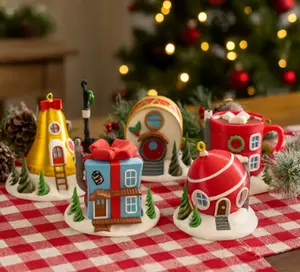 🎄 Christmas Village Tea Light House – 3D Printed Holiday Décor Collection