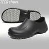 TEER Men's Slip-Resistant Work Protective Mules - Minimalist Good Quality EVA Upper Slip-On Waterproof Restaurant Shoes with Soft Soles for Casual Daily Use - Paisley, Polka Dot