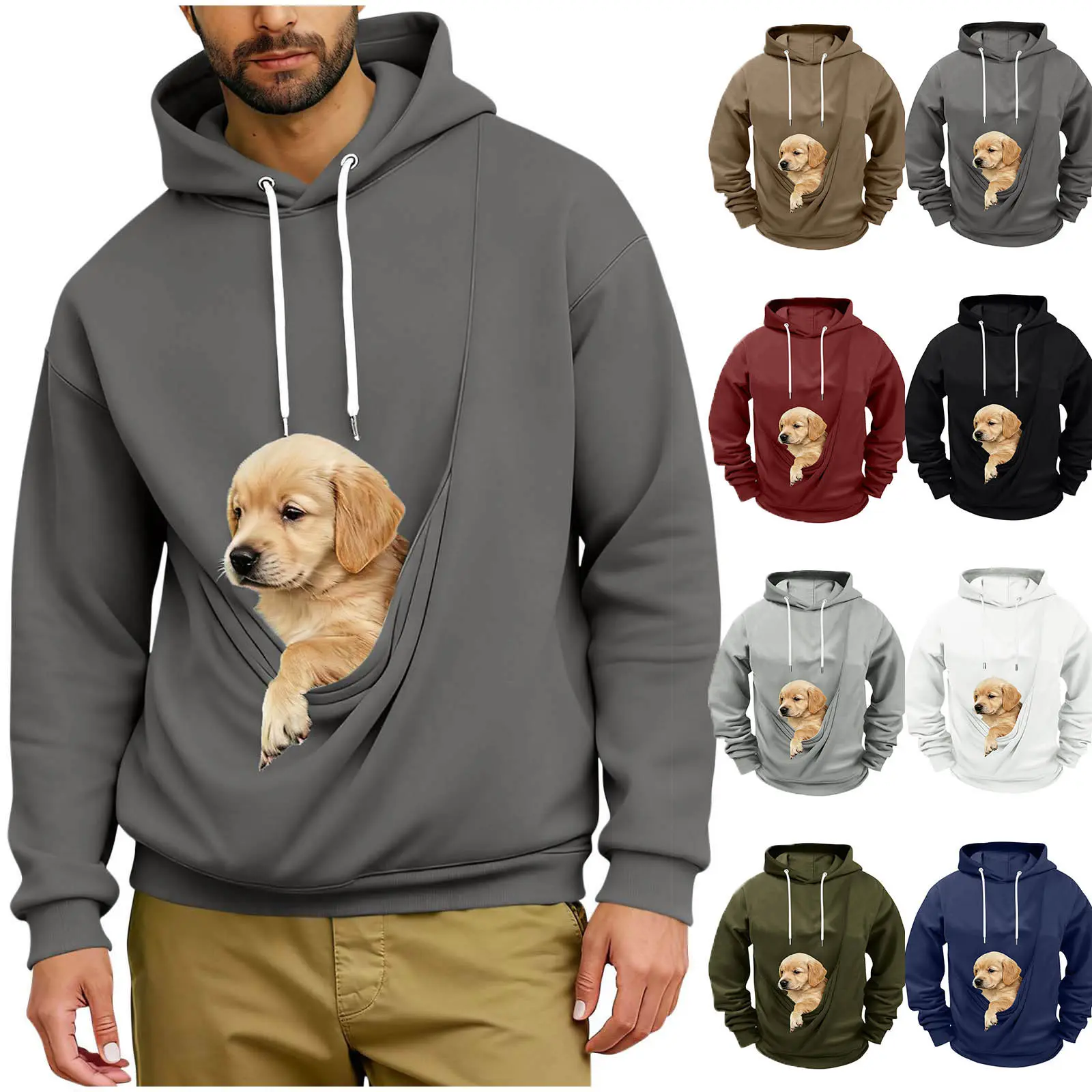 Cat Hoodie with Pouch Kangaroo Pouch Hoodie for Dogs Cats Pet Long Sleeve Hooded Pullover Animal Holder Sweatshirt