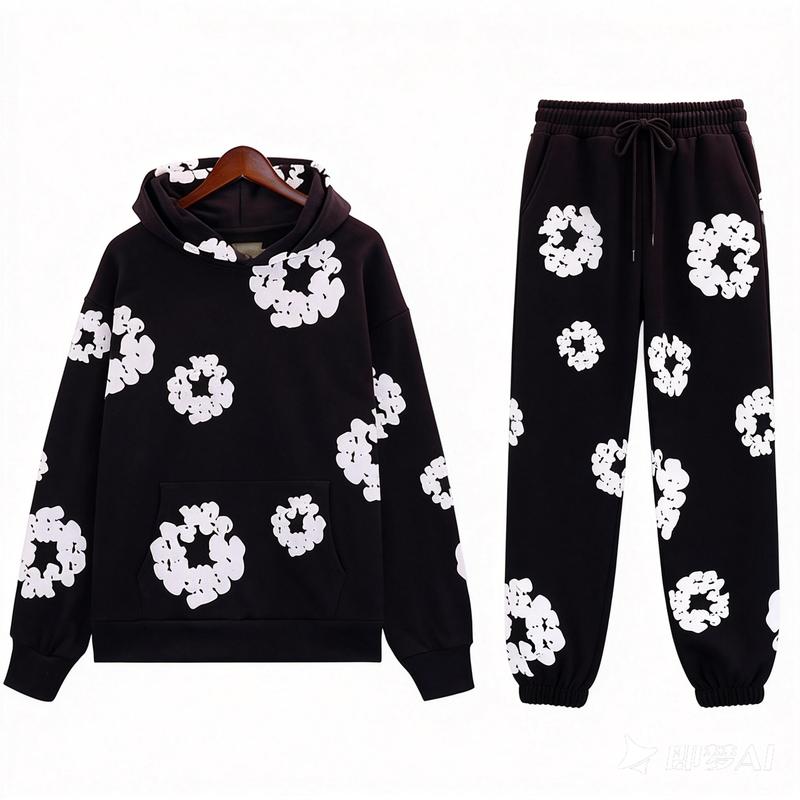 Denim Tears Unisex Fashionable Foam Cotton Printed Hoodie & Sports Suit Classic European and American Style Comfortable Durable Versatile for Multiple Occasions All Seasons