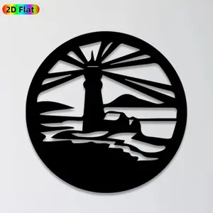 1pc Lighthouse Metal Wall Art,Lighthouse Statue Mural, Ideal Gift for New Year, Christmas, Nautical Decor Enthusiasts, Weather-Resistant Metal Wall Decor Wall Sculptures, Perfect for Outdoor Wall & Garden Fence, Coastal Home Decor Enthusiasts