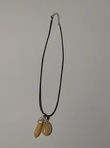 Ivory-Tea Necklace with 2 Natural Ivory Pendants on Leather Style Cord for Everyday Wear Elegant Design Versatile Jewelry