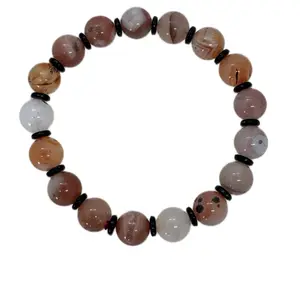 Beaded Agate Bracelet with Black Onyx Embellishmens • From Urban Rutile