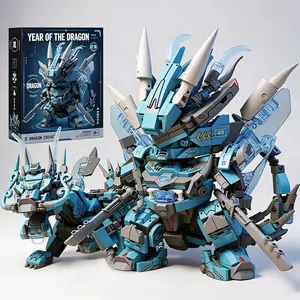 471pcs Ice Dragon Mecha, Robot Model Building Kit, Building Block Sets, Educational Toy for Kids Boys, Halloween Christmas Gift