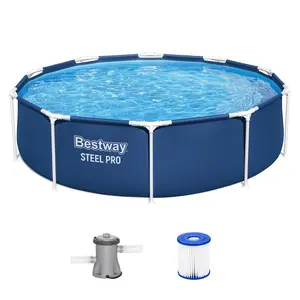 Bestway Steel Pro 10'x30" Round Above Ground Swimming Pool Set with Filter Pump