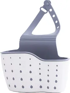 Sink Basket Sink Strainers Basket Kitchen Drain Shelf Sink Storage Holder (Style 2- Beige)