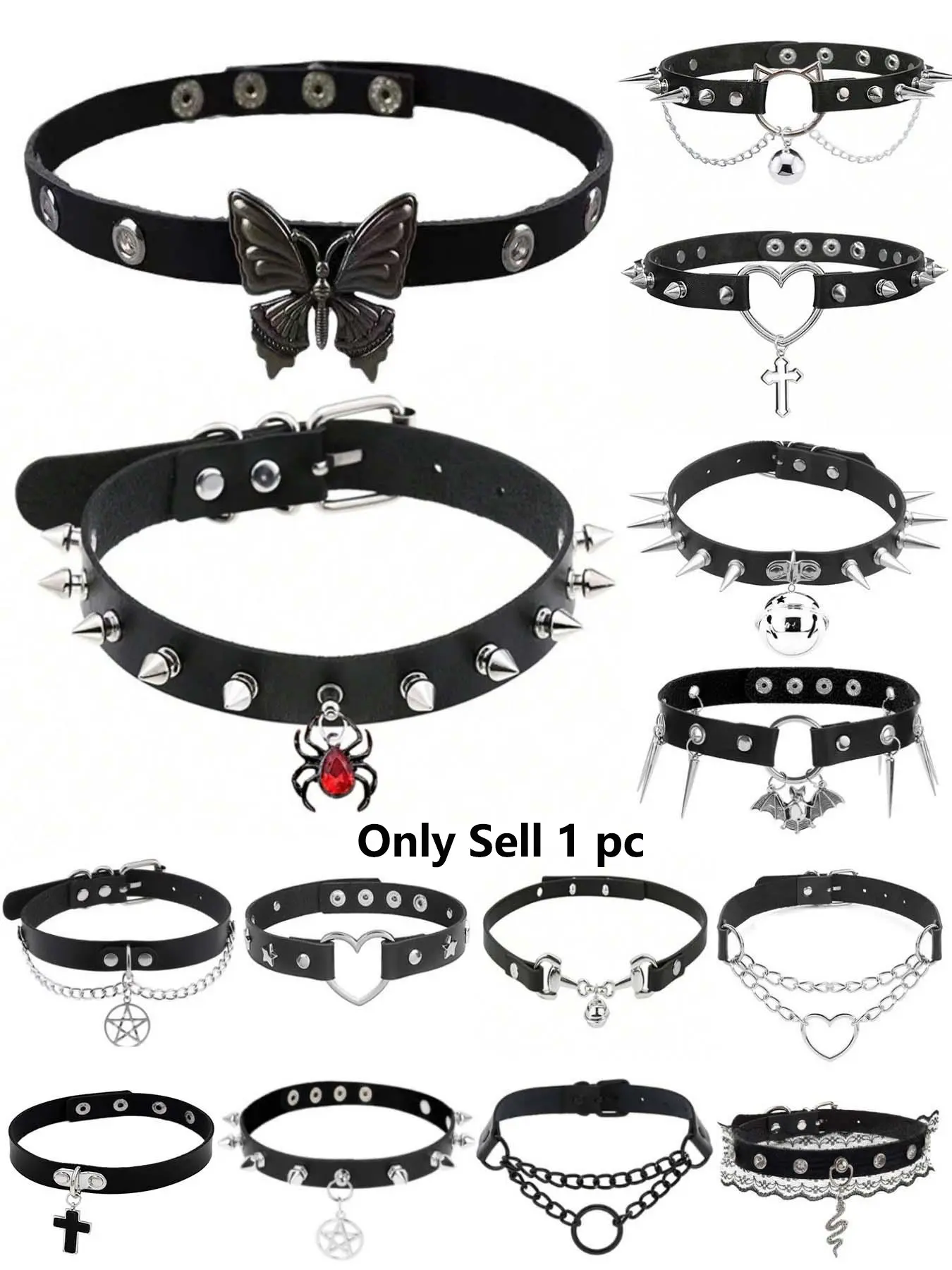 Punk Gothic Style Butterfly & Spider Design Choker Necklace, Fashionable PU Leather Choker for Women & Men, Trendy All-match & Exquisite Jewelry Fashionable Accessory for Birthday Gift, Fashionable Jewelry Accessories