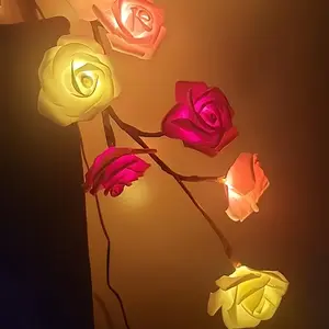 MICRENCY A 5.9ft96LED rose branch vine lantern, branch light string, indoor decoration, suitable for birthdays, wedding parties, Valentine's Day home decoration, perfect creative Valentine's Day gift