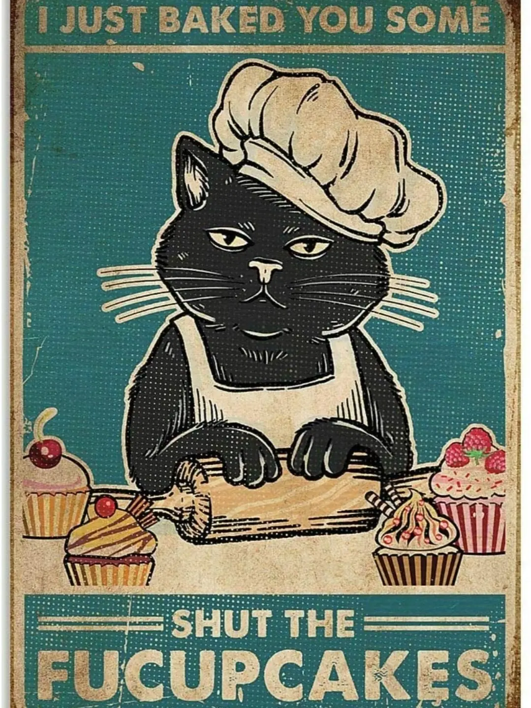 Sarcastic Grumpy Cat Greeting Card #73- I baked you some shut the fucupcakes- blank inside
