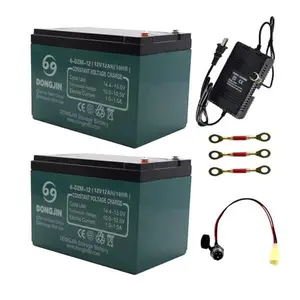2 Pack SLA Motorcycle Batteries 6-DZM-12 12V 12Ah with Battery Charger Port and Cables for Pit Dirt Bike Trail ATV UTV Go Kart Golf Cart Buggy Quad Moped Dune Lawn Mower 4 Wheeler Drift Trike Mobility