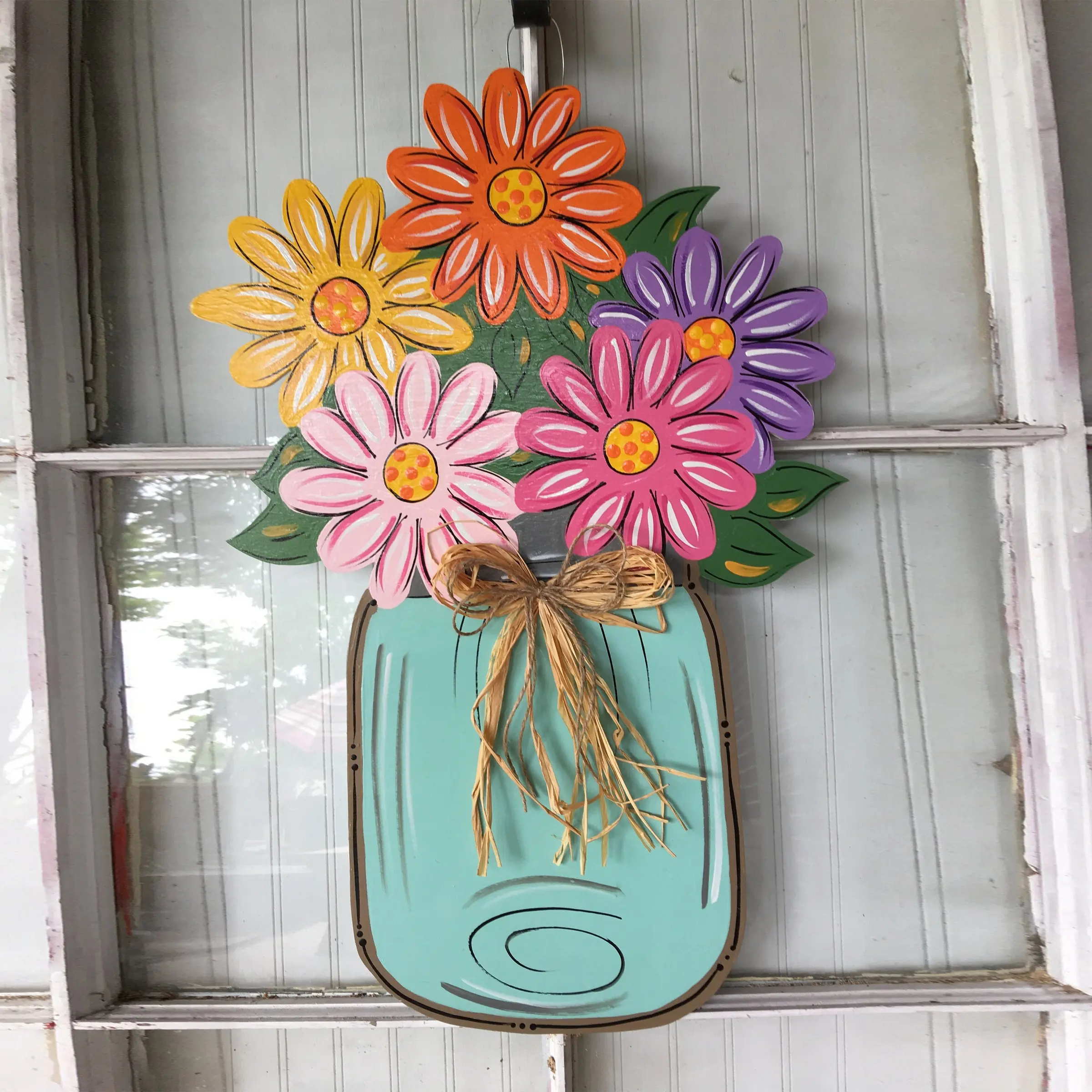 Summer Wreath for Front Door, Floral Door Hanger, Flower, Spring & Summer Decor, Farmhouse Style, Indoor Outdoor Decorative, Indoor/outdoor Home Decor, Perfect Gift