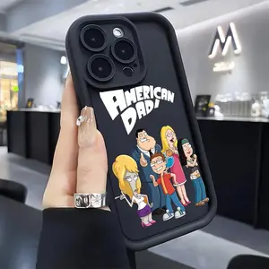 funny cartoon A-American Dad Phone Case Compatible with iPhone 17/16/15/14/13/12/11/Pro/ProMax/Plus/17Air/Xsmax, for Samsung S26/S25/S24/S23/S22/Plus/Ultra/24FE, Anti Fall Soft TPU Back Cover, Shockproof Cover, Uv Printed,  Gift for Christmas And Birthday