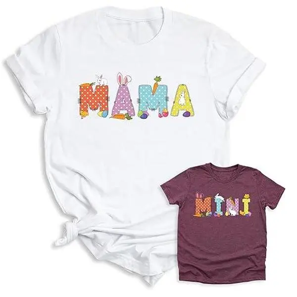 Mama and Me Matching T-Shirts, Baby Shower Gift for Mama Mini Baby Toddler, Mother's Day Outfits, Family Mommy Me , Baby Girl Boy, Cute Graphic Print Shirts