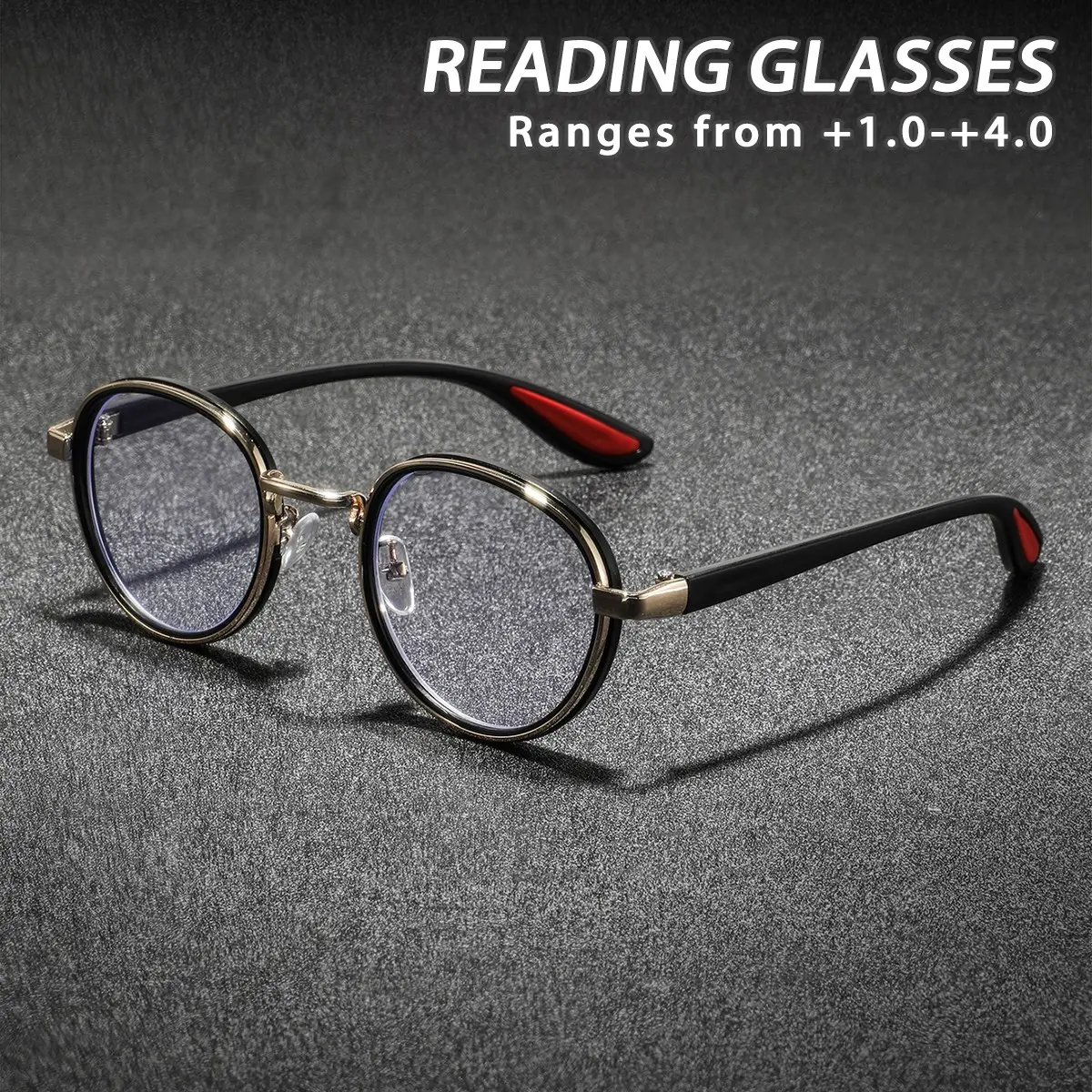 Men's Metal Round Reading Glasses, Circles Reading Eyeglasses, Casual Artistic Style, Modern American Fashion, Comfortable Old Readers, Trendy Eyewear