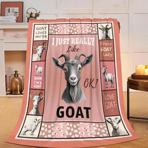 Goat Blankets, Soft Plush Fleece Farm Animal Throw Blankets - Cozy Warm Stuffed Blanketss Bedding Goat Gift for Women Girls Kids Adults 40"X50"
