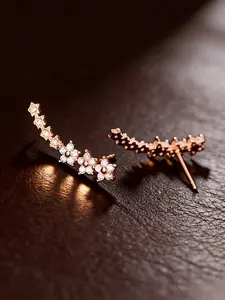 Women's Flower Earrings, Shiny Crystal Rhinestones, Elegant Minimalist Earrings, Minimalist Hypoallergenic Studs, All-Season Jewelry, Zinc Material