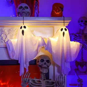 Halloween Glowing Ghost LED Light Hanging Decoration Halloween Ghost scary door decoration