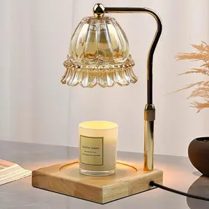 Candle Warmer Lamp with Timer Dimmable, Scented Wax Melts Warmer, Flameless Candle Warmer for Candle Jar, Day for, Office Home (2 Bulbs)