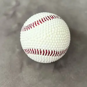 Jeweled Baseball - Handcrafted Baseball for Baseball Enthusiasts & Memorabilia Collectors with Red Detailing