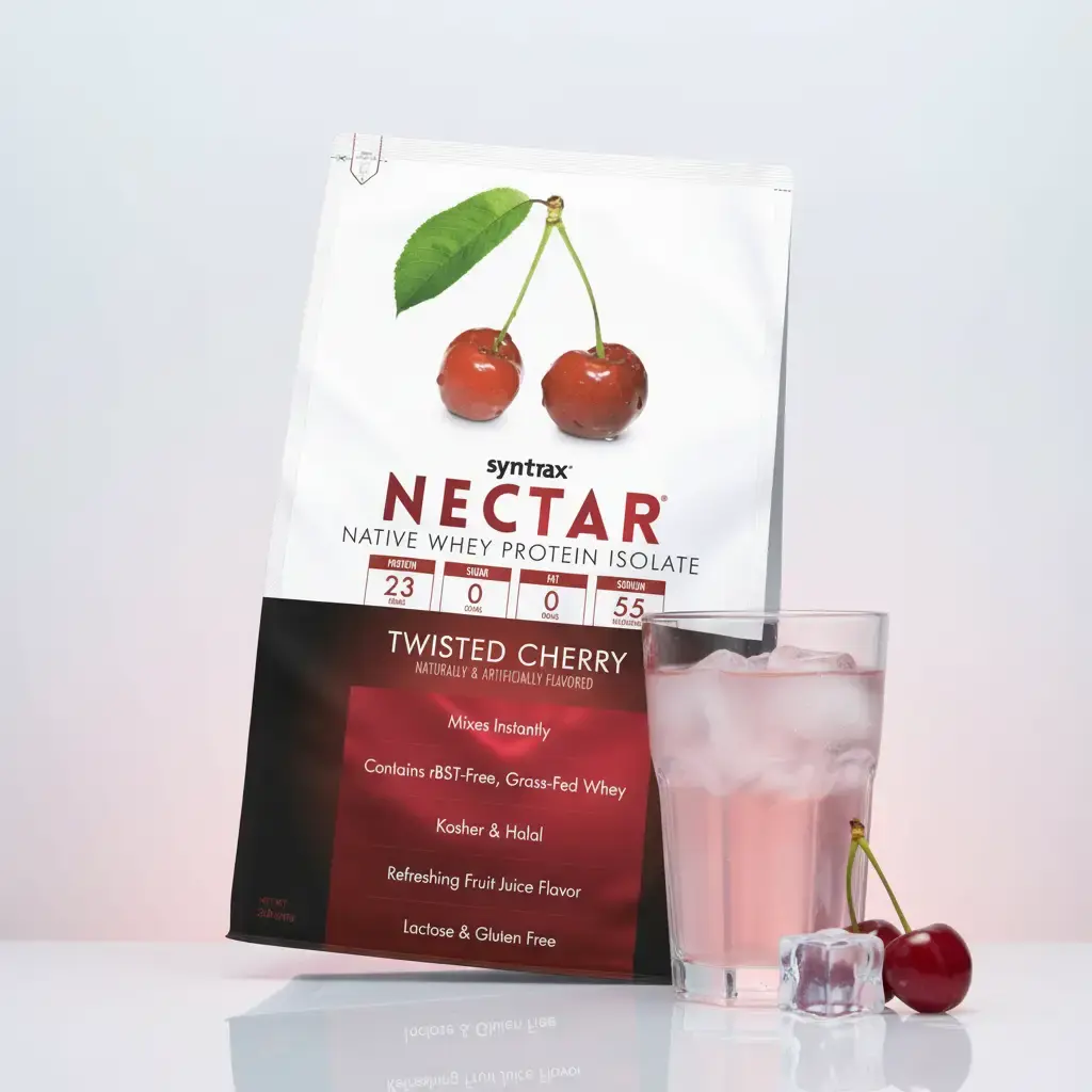 Syntrax Nutrition Nectar, Whey Protein Isolate, Refreshing Fruit Juice Flavor, Twisted Cherry, 2 lbs.