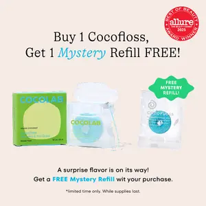 COCOLAB Cocofloss Dental Floss - Award-Winning, 500+ Woven Waxed Fibers, Coated in Coconut Oil for Freshness & Plaque Removal - 33 Yd, 2-Month Supply Oral Hygiene Kit Vegan