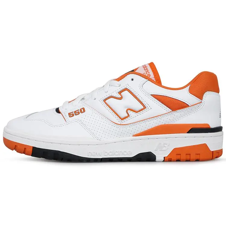 Men's New Balance 550 'Varsity Orange' BB550HG1 Low Top Casual Trainer - Lace-Up, Round Toe, Closed, Athletic, Orange Accents, All Seasons, Outdoor, Casual Wear, No Excess Features
