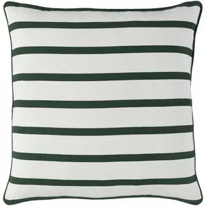 Muenster White Green Striped Throw Pillow - Clearance