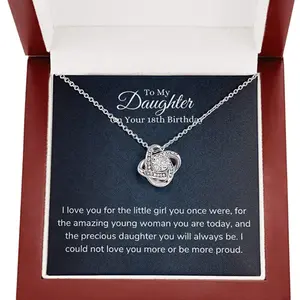 18th Daughter 18th Birthday Love Knot Necklace Gift 18 Year Old Birthday Necklace Girl 18th Birthday Necklace