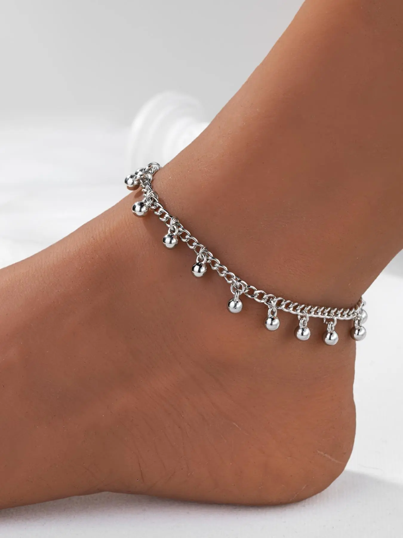 Women's Simple Style Plain Color Anklet with Bells Design, Chains Anklet for Women & Girls, Body Jewelry for Party, Daily Clothing Decor, All-match & Exquisite Jewelry for Gift, Jewelry Gifts, Jewellery Accessories