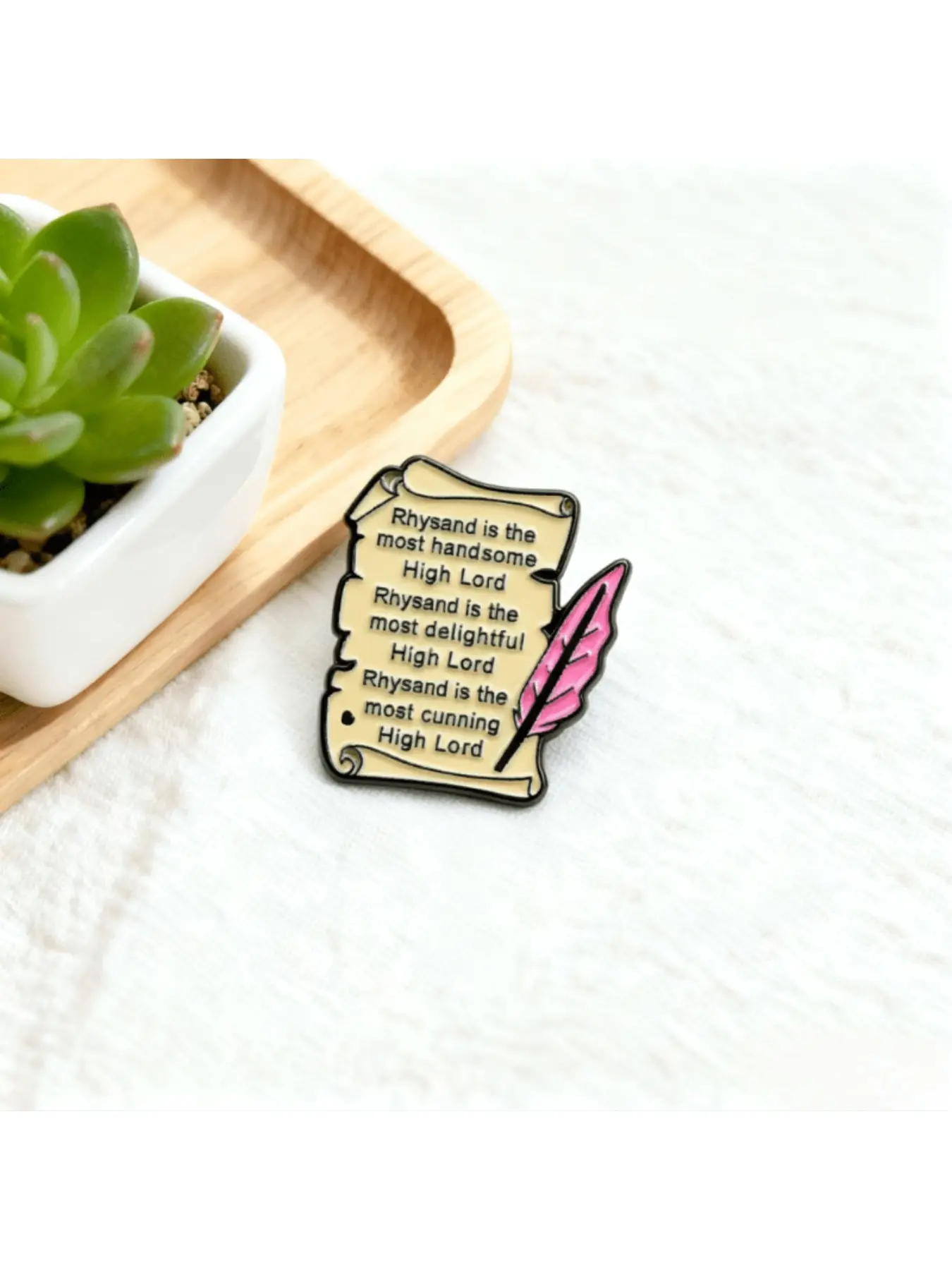 Rhysand Scroll Enamel Pin - ACOTAR Bookish Fandom Elegant Brooch Pins