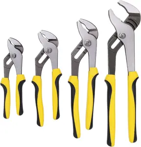 4 Piece Groove Joint Pliers Set with Bi Material Handles Includes 12in 10in 8in 6in Pliers for Plumbing and Home Repair