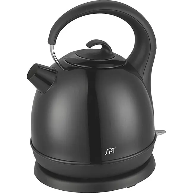 Stainless Steel Cordless Electric Kettle with Black Coating, Kitchen Appliances, 1.7L, 1500W Power, Anti-Scale Filter, Auto Shut-Off