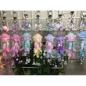 [NEW GIFT] Handmade Jellyfish Keychain | Cute Ocean Keyring | Fixed-Leg Jellyfish Charm for Bags & Collect Books