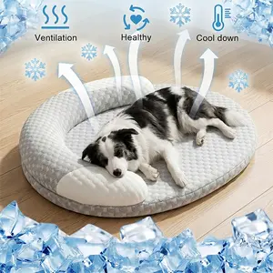 Cooling Pet Bed for Cats and Dogs, Breathable Ice Bean Pad, Non-Slip Washable Dog Crate Mat, Suitable for Large Medium Small Pets