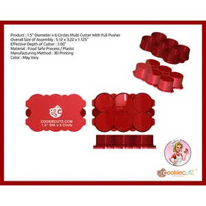 1.50" Diameter x 6 Circles Multi Cutter With Full Pusher