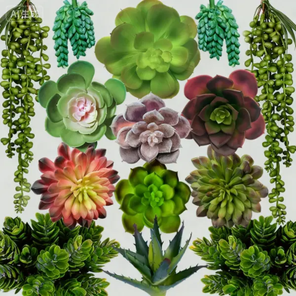 14 Pack Large Realistic Faux Succulent Plants Unpotted for Home DIY Decor Indoor Outdoors Artificial Succulents Bulk Small Desert Plastic Cacti Succulents